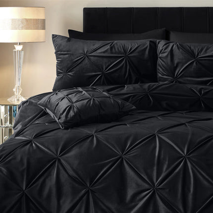 Sleeptime Dekbedovertrek Velvet Pintuck - Zwart