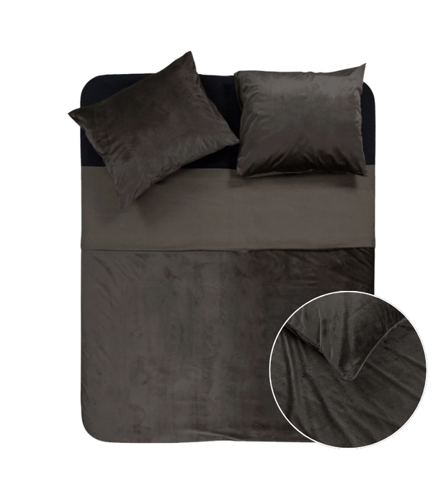 Sleeptime Dekbedovertrek Velvet Piping - Taupe