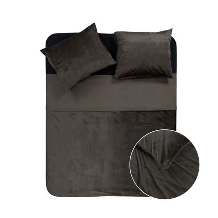 Sleeptime Dekbedovertrek Velvet Piping - Taupe
