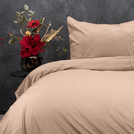 Sleeptime Dekbedovertrek Velvet Uni - Beige