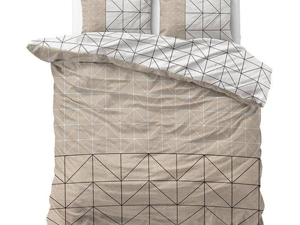 Sleeptime Elegance Dekbedovertrek Flanel Geometric - Taupe