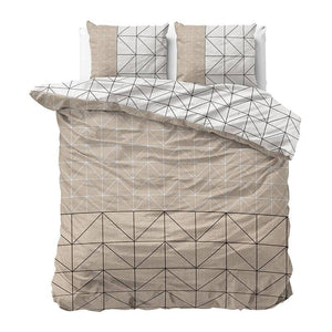 Sleeptime Elegance Dekbedovertrek Flanel Geometric - Taupe