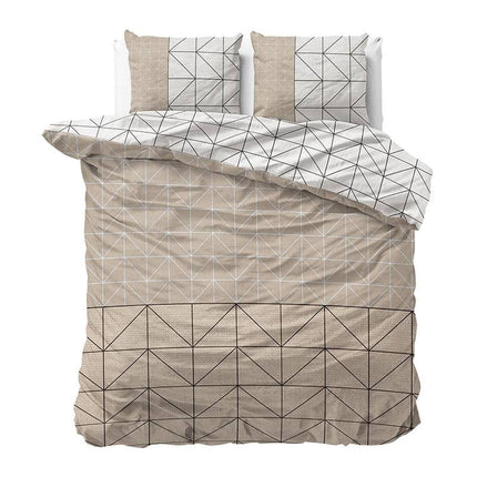 Sleeptime Elegance Dekbedovertrek Flanel Geometric - Taupe