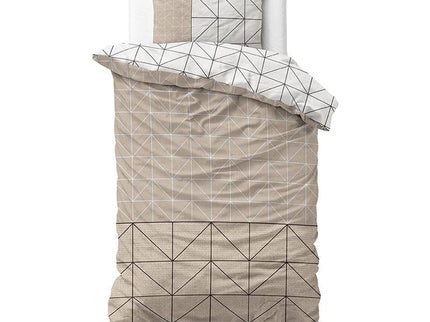 Sleeptime Elegance Dekbedovertrek Flanel Geometric - Taupe
