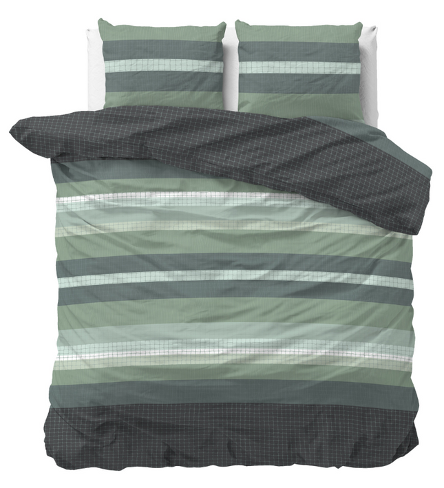 Sleeptime Elegance Dekbedovertrek Gradient Stripe - Groen