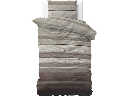 Sleeptime Elegance Dekbedovertrek Katoen-Flanel - Marcus - Taupe - 200 x 200/220 cm