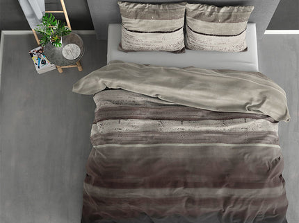 Sleeptime Elegance Dekbedovertrek Katoen-Flanel - Marcus - Taupe - 200 x 200/220 cm