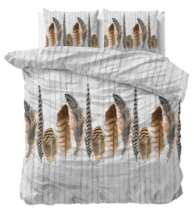 Sleeptime Elegance Dekbedovertrek Urban Feathers - Wit