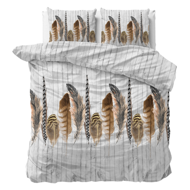 Sleeptime Elegance Dekbedovertrek Urban Feathers - Wit