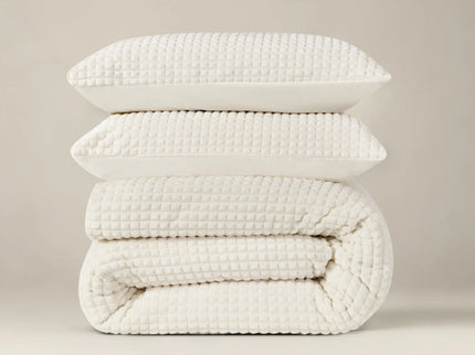 Sleeptime Glamour Dekbedovertrek Teddy - Check - Beige - 140 x 220 cm