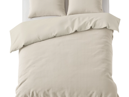 Sleeptime Glamour Dekbedovertrek Teddy - Check - Beige - 140 x 220 cm