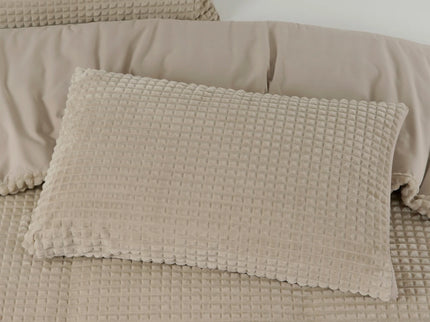 Sleeptime Glamour Dekbedovertrek Teddy - Check - Taupe