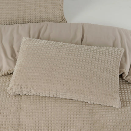 Sleeptime Glamour Dekbedovertrek Teddy - Check - Taupe