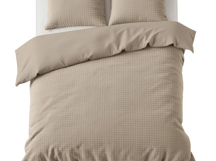 Sleeptime Glamour Dekbedovertrek Teddy - Check - Taupe