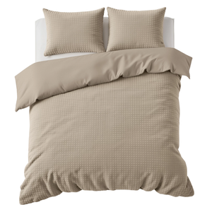 Sleeptime Glamour Dekbedovertrek Teddy - Check - Taupe