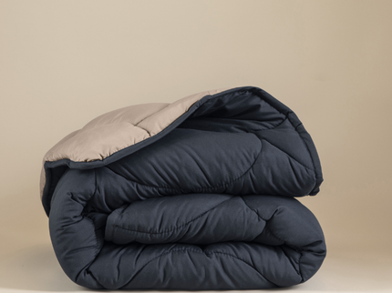 Sleeptime Lazy Dekbed & Dekbedovertrek in 1 - Double Face - Antraciet  / Taupe