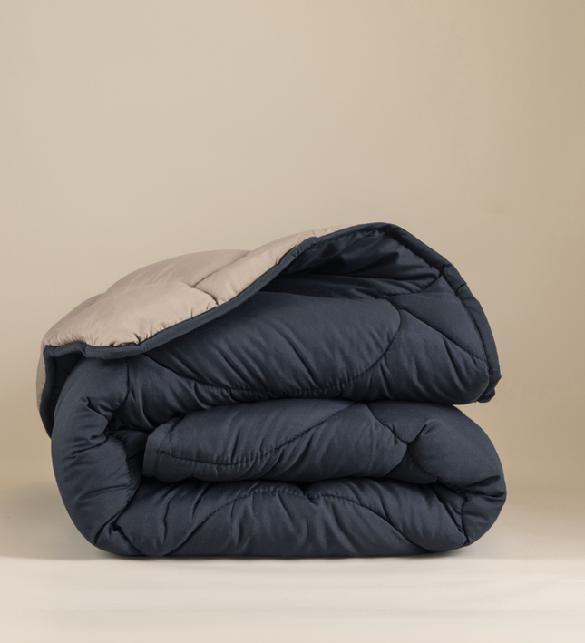 Sleeptime Lazy Dekbed & Dekbedovertrek in 1 - Double Face - Antraciet  / Taupe