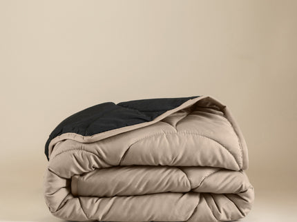 Sleeptime Lazy Dekbed & Dekbedovertrek in 1 - Double Face - Zwart / Taupe