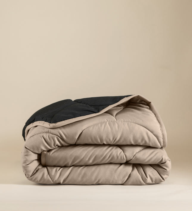 Sleeptime Lazy Dekbed & Dekbedovertrek in 1 - Double Face - Zwart / Taupe