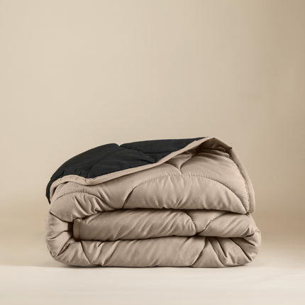 Sleeptime Lazy Dekbed & Dekbedovertrek in 1 - Double Face - Zwart / Taupe