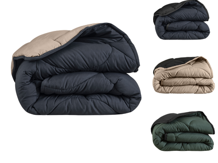 Sleeptime Lazy Dekbed & Dekbedovertrek in 1 - Double Face - Zwart / Taupe