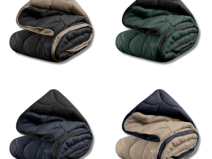 Sleeptime Lazy Dekbed & Dekbedovertrek in 1 - Double Face - Zwart / Taupe