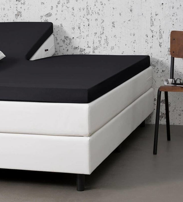 Splittopper Hoeslaken - Jersey Stretch - Zwart