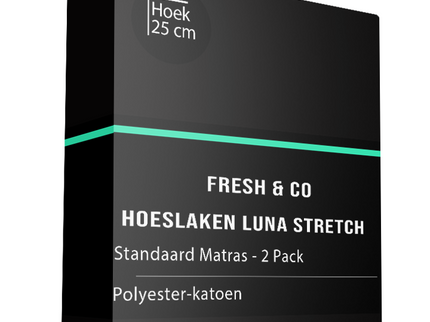 Topper Hoeslaken - Luna Stretch - 2-PACK - Zwart