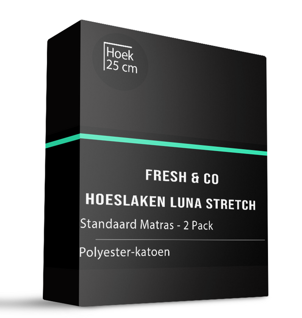 Topper Hoeslaken - Luna Stretch - 2-PACK - Zwart
