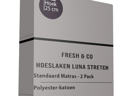 Hoeslaken - Luna Stretch - 2-PACK - Lichtgrijs