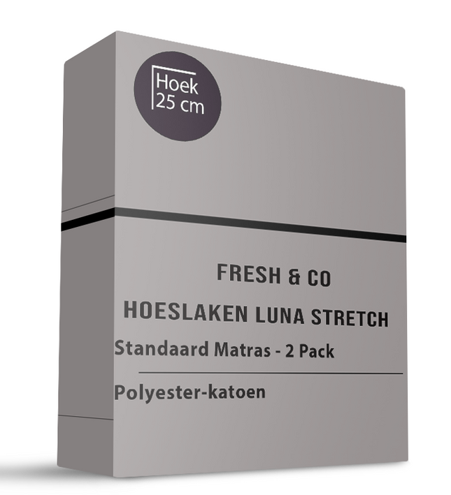 Hoeslaken - Luna Stretch - 2-PACK - Lichtgrijs