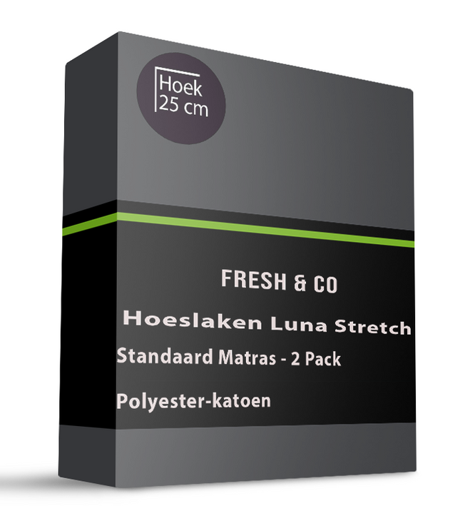 Hoeslaken - Luna Stretch - 2-PACK - Antraciet