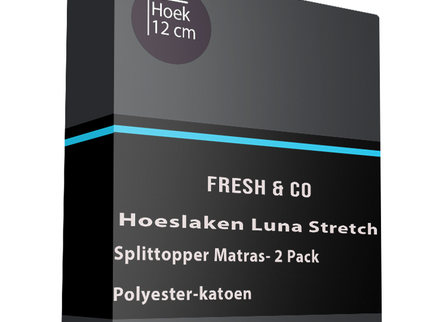 Splittopper Hoeslaken - Luna Stretch - 2-PACK - 140/160 x 200 cm