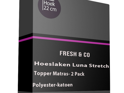 Topper Hoeslaken - Luna Stretch - 2-PACK - Zwart