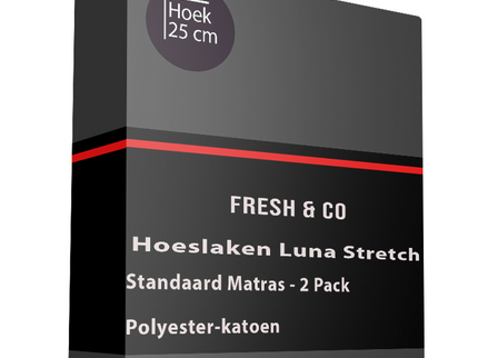 Hoeslaken - Luna Stretch - 2-PACK - Zwart