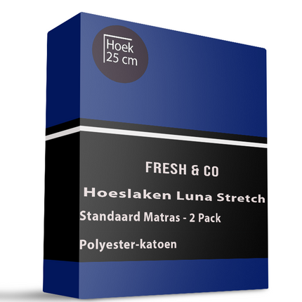 Hoeslaken Luna Stretch - Navy - 2 PACK