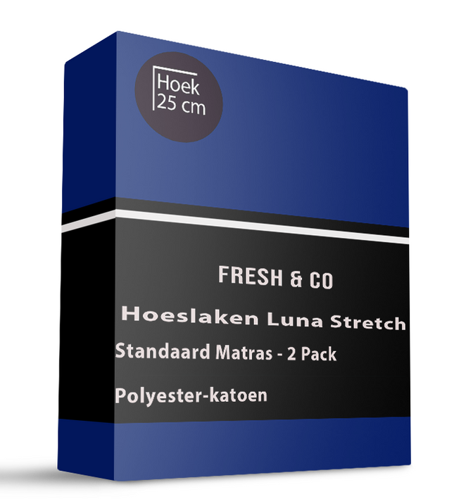Hoeslaken - Luna Stretch - 2-PACK - Navy