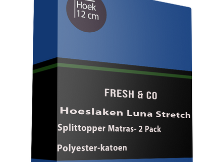 Splittopper Hoeslaken - Luna Stretch - 2-PACK - 140/160 x 200 cm