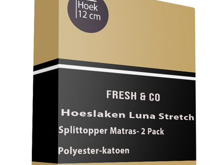 Splittopper Hoeslaken - Luna Stretch - 2-PACK - 140/160 x 200 cm