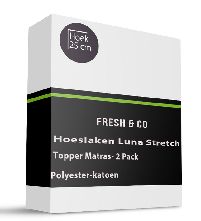 Topper Hoeslaken - Luna Stretch - 2-PACK  - Wit