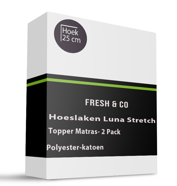 Topper Hoeslaken - Luna Stretch - 2-PACK  - Wit