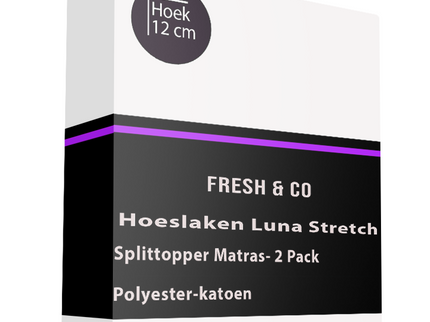 Splittopper Hoeslaken - Luna Stretch - 2-PACK - 140/160 x 200 cm