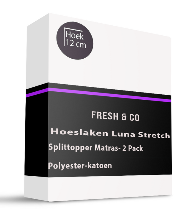 Splittopper Hoeslaken - Luna Stretch - 2-PACK - Wit