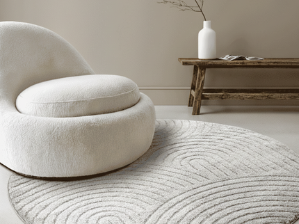 Vloerkleed Panglao Rond - Lichtgrijs