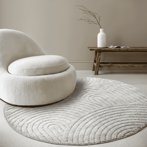 Vloerkleed Panglao Rond - Lichtgrijs