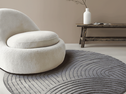 Vloerkleed Panglao Rond - Antraciet