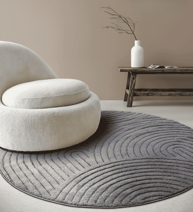 Vloerkleed Panglao Rond - Antraciet