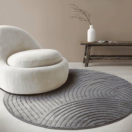 Vloerkleed Panglao Rond - Antraciet