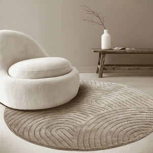 Vloerkleed Panglao Rond - Taupe