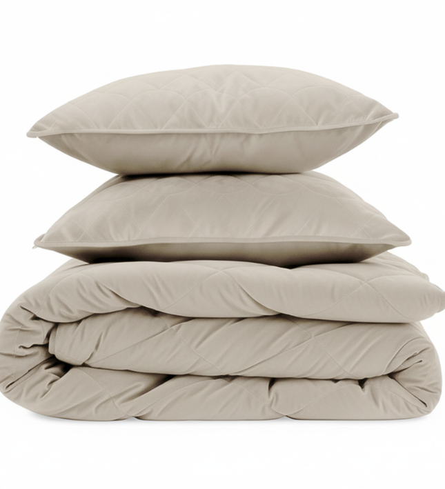 Lazy Dekbed Zonder Overtrek - Velvet - Taupe/Grijs